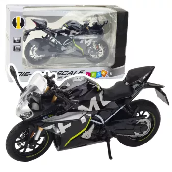 LEAN TOYS Sports Motorcycle Metal Lights Sounds Black 250 SR 1:12