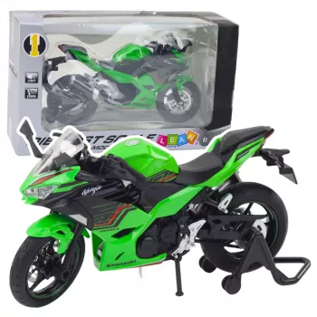 LEAN TOYS Sports Motorcycle Metal Lights Sounds Green 1:12