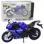LEAN TOYS Sporta motocikls Metāls Gaismas Skaņas Navy Blue R1 1:12
