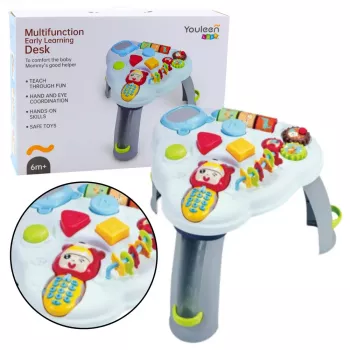 LEAN TOYS Interactive Educational Table Triangle Phone Lights Sounds