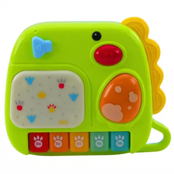 LEAN TOYS Interaktīvās klavieres mazuļiem Dinosaur Green
