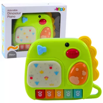 LEAN TOYS Interaktīvās klavieres mazuļiem Dinosaur Green