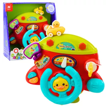 LEAN TOYS Interactive Airplane Board Cockpit Multifunctional Little Pilot Sounds