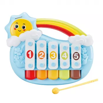 LEAN TOYS Five-Tone Educational Piano for Toddlers Blue Sun