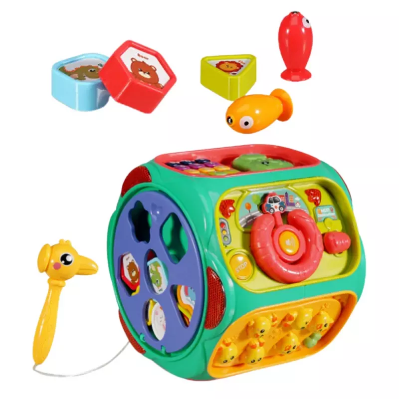 LEAN TOYS Izglītojošs Interaktīvs Kubs Multifunkcionāls 8in1