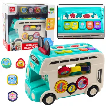 LEAN TOYS Interactive Educational Bus Sorter Lights Sounds Turquoise