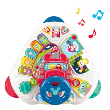 LEAN TOYS Interactive Educational Table With Steering Wheel Triangular Colored
