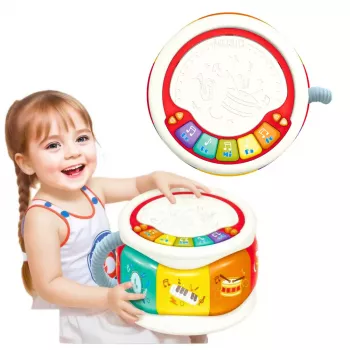 LEAN TOYS Large Interactive Educational Drum For Toddlers Colorful