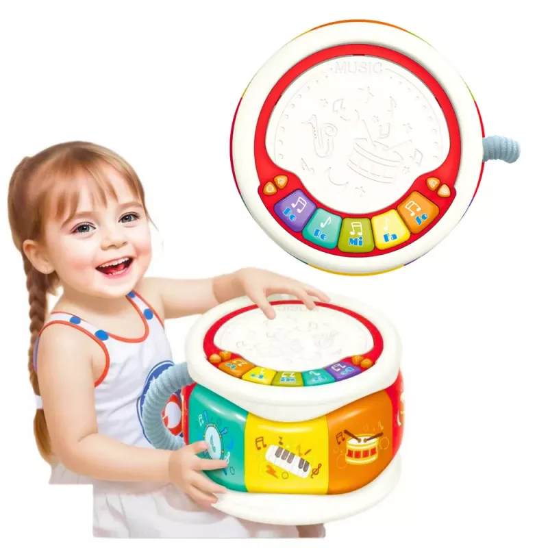 LEAN TOYS Large Interactive Educational Drum For Toddlers Colorful