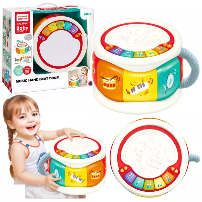 LEAN TOYS Large Interactive Educational Drum For Toddlers Colorful
