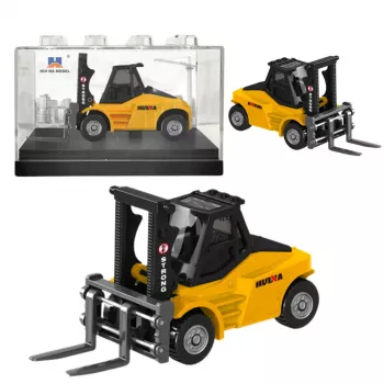 Huina 1:80 Die-Cast Metal Forklift Collectible Model - Yellow