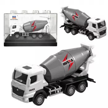 Huina 22734 Concrete Mixer Metal Collectible Model White 1:80