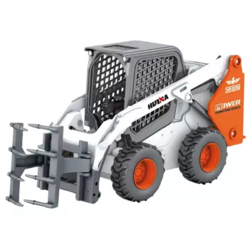 Huina 22754 Wheel Loader With Grapple Metal White 1:50 Diecast Model