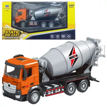 LEAN TOYS Betona maisītājs Būvniecības transportlīdzeklis Metāla Huina Oranžs 1:50