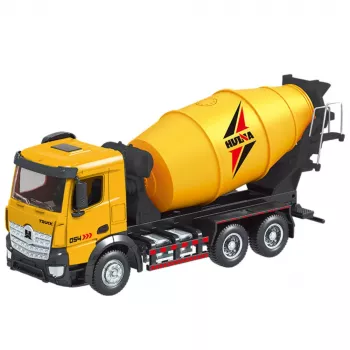 Huina 1:50 Die-Cast Concrete Mixer Truck Construction Vehicle Yellow