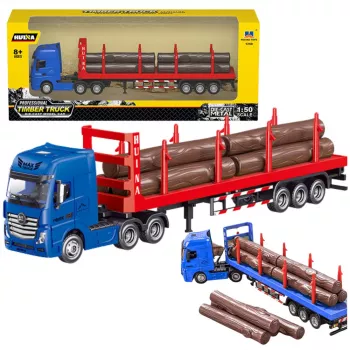 Huina 1:50 Timber Grab Truck Diecast Model Red