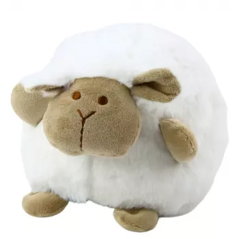 LEAN TOYS Plush Sheep Sleeping Cuddly Toy with Light and Sound, White
