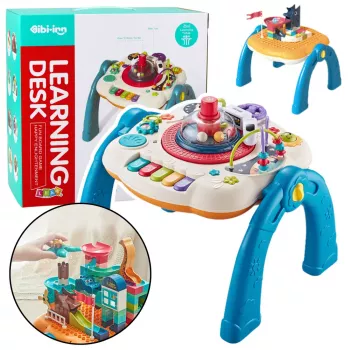 LEAN TOYS Educational Table Interactive Buildable Surface 2in1 Blue
