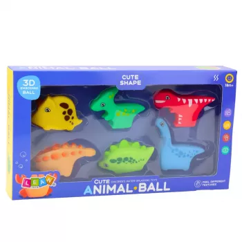 LEAN TOYS Bath Toys Set Rubber Dinosaurs Colorful 6pcs