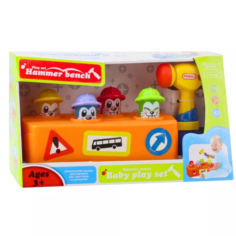 LEAN TOYS Interactive Toy Colorful Mallet Hammer Hamsters Road Works