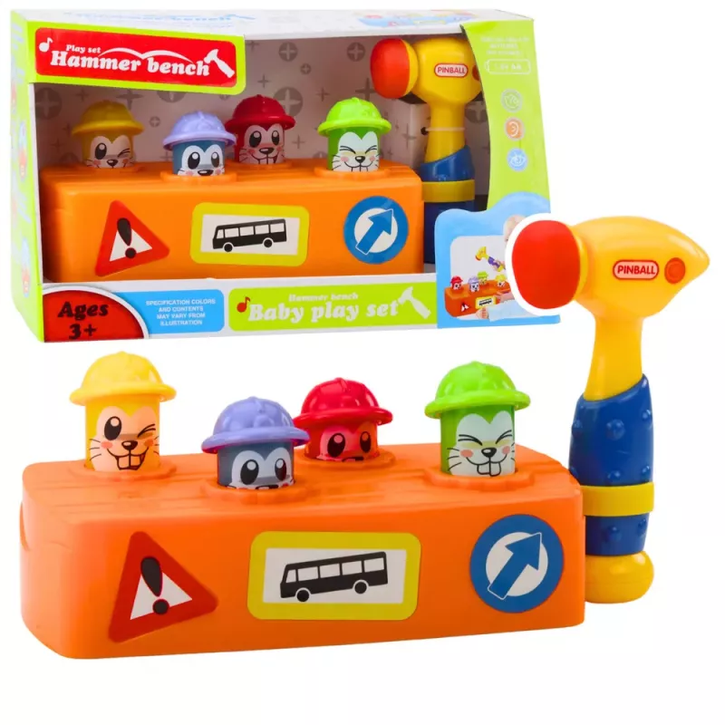 LEAN TOYS Interactive Toy Colorful Mallet Hammer Hamsters Road Works