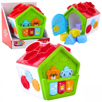 LEAN TOYS Interactive Educational Sorter House for Toddlers Green