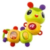 LEAN TOYS Interactive Sensory Caterpillar Musical Rattle Teether Rotating 360°