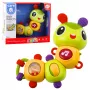 LEAN TOYS Interactive Sensory Caterpillar Musical Rattle Teether Rotating 360°