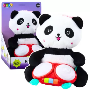LEAN TOYS Plush Panda With Drums Mascot Cuddly Toy Lights Sounds
