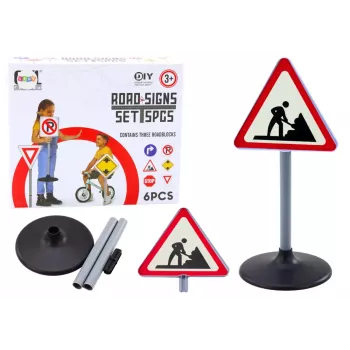 LEAN TOYS Large Road Works Warning Sign Educational 70cm