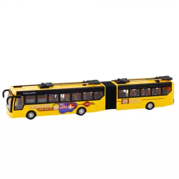 LEAN TOYS RC 1:32 Yellow Articulated Remote Controlled Trolleybus School Bus