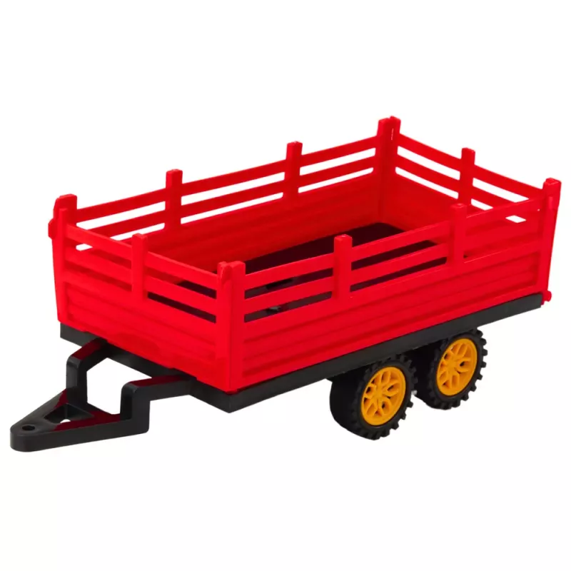 LEAN TOYS RC Remote Controlled Farm Tractor With Trailer Red