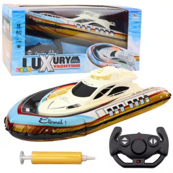 LEAN TOYS Luxury Yacht Boat Inflatable Remote Controlled RC LED Lights