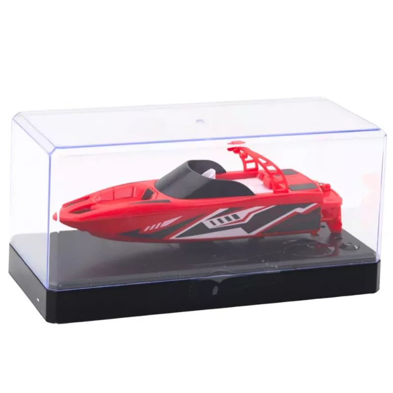 LEAN TOYS Remote Controlled RC Motorboat White and Red 15cm