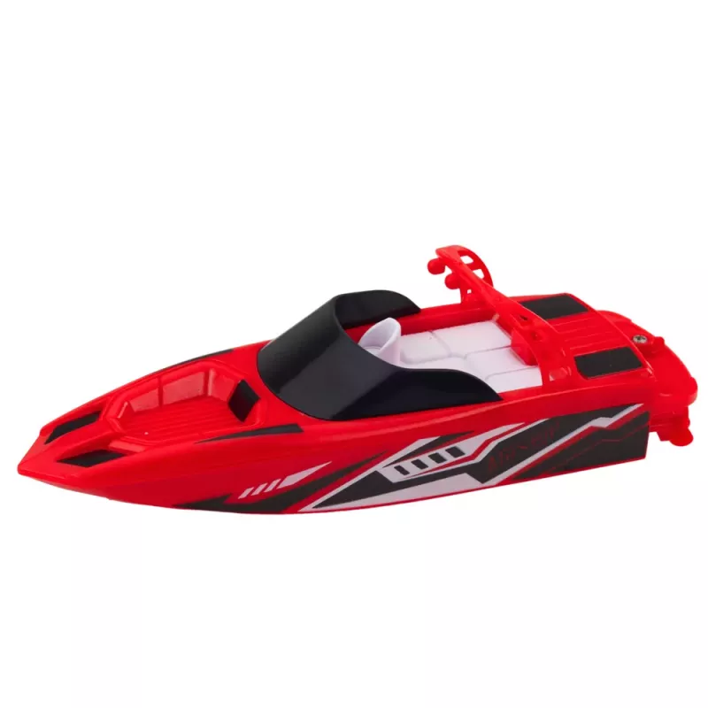 LEAN TOYS Remote Controlled RC Motorboat White and Red 15cm
