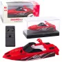 LEAN TOYS Remote Controlled RC Motorboat White and Red 15cm