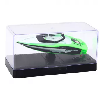 LEAN TOYS Remote Controlled RC Motorboat White-Green 15cm