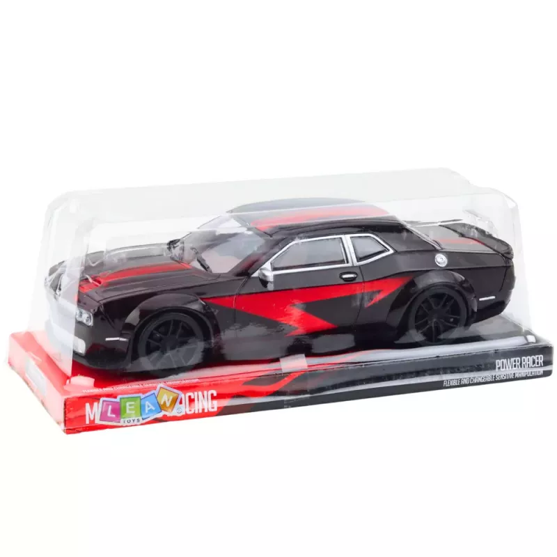 LEAN TOYS Sports Car Drive Glossy Body Black Red Lines