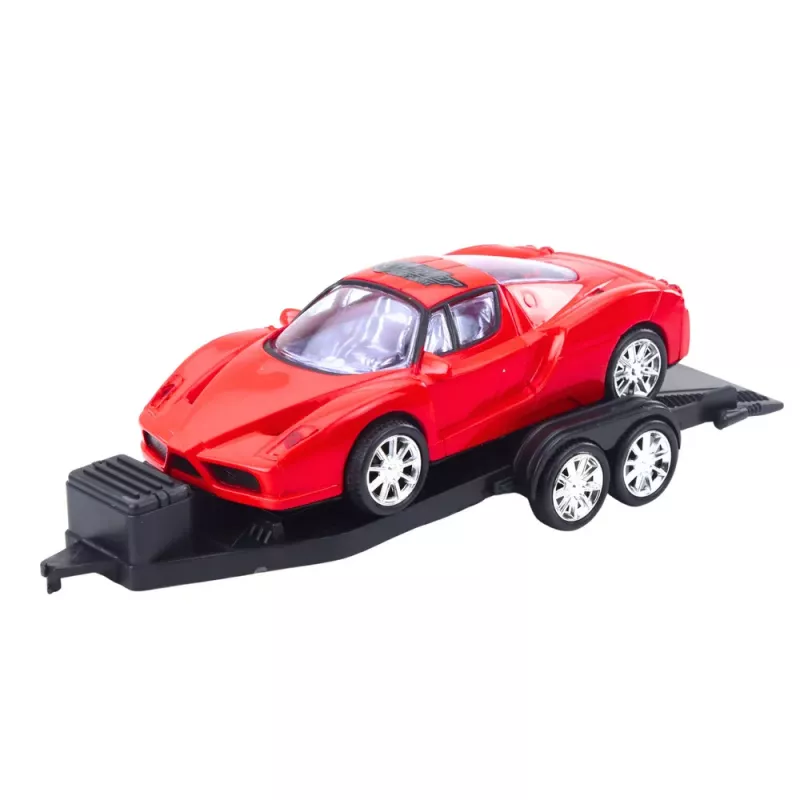 LEAN TOYS Set of Off-Road Car Black Tow Truck Red Sports Car 59cm