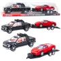 LEAN TOYS Set of Off-Road Car Black Tow Truck Red Sports Car 59cm