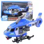 LEAN TOYS Policijas helikopters ar āķi un nestuvēm, gaismas un skaņas, zils, 1:16