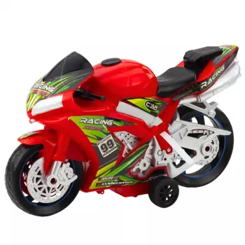 LEAN TOYS Racing Bike Racer Drive Lights Sounds Red