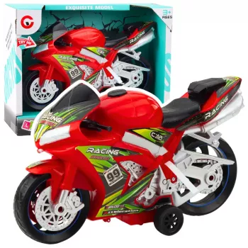 LEAN TOYS Racing Bike Racer Drive Lights Sounds Red