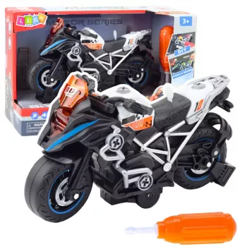 LEAN TOYS DIY Racing Bike Twisting Disassembly Lights Sounds Black
