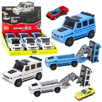 LEAN TOYS Off-Road Car Metal Hidden Car Light Sound White Blue