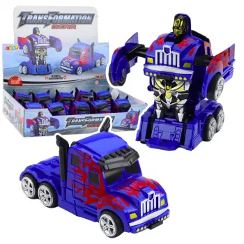 LEAN TOYS Truck Auto Robot 2in1 Drive Red Patterns Blue