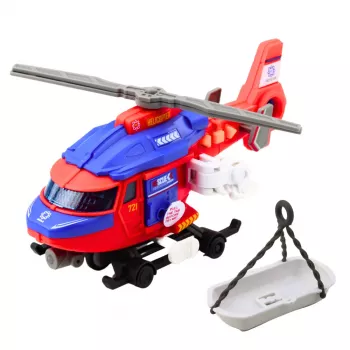 LEAN TOYS Rescue Helicopter ar nestuvēm, āķi, vinču, braukšanu, gaismām, skaņām, maisījums