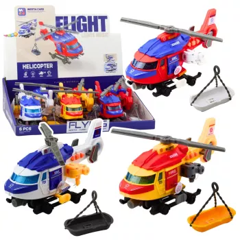 LEAN TOYS Rescue Helicopter ar nestuvēm, āķi, vinču, braukšanu, gaismām, skaņām, maisījums