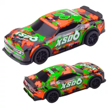 LEAN TOYS XS06 Race Car Drive Lights Sounds Orange Blue