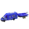LEAN TOYS Policijas glābšanas komplekts automašīna laiva kravas auto helikopters zils
